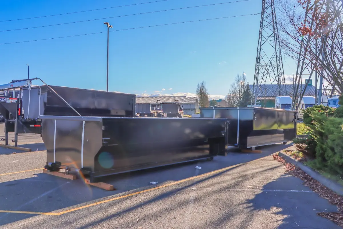Roll-off dumpster ready for waste disposal at job site for Demolition Dumpster Rental in East Greenbush